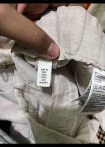 Cream Wide Leg Linen Pants