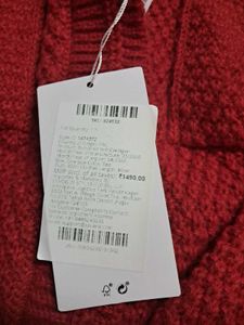 NEW WITH TAG Chic Red Knit Cardigan
