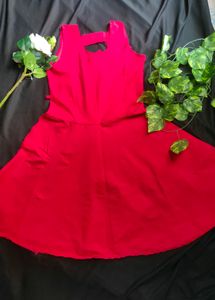 Red flareed dress❤️