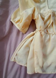 coquette butter yellow ruffle top