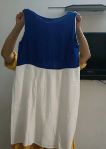 Blue &amp; White Sleeveless Dress