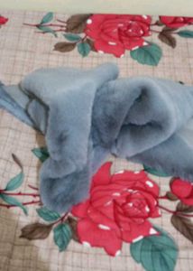 Soft Grey Faux Fur Scarf