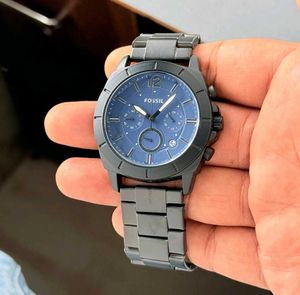 Fossil Chronograph Watch Blue Dial