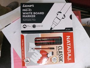 Logitech Mouse Pad , green pen and marker