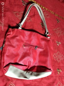 red. vanity bag