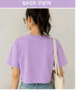 Cute Purple Graphic Crop Top