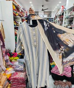 new article Striped Kurta Set with Dupatta