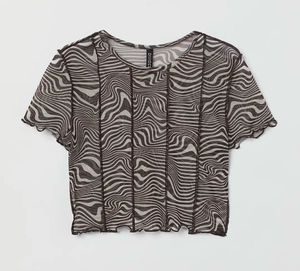 Sheer Zebra Print Mesh Top