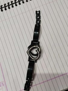 Chic Black Heart bracelet with Rhinestones
