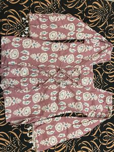 Pink Block Print short Kurti
