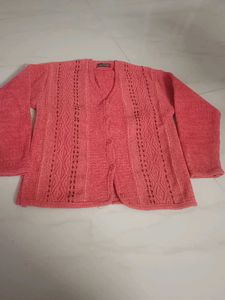 Coral wool Cardigan Sweater