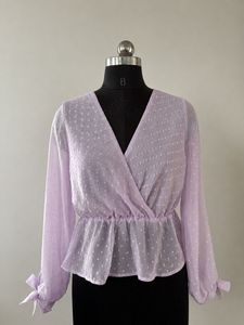 Chic Lavender Peplum Blouse
