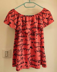Pantaloons Off-Shoulder pink y2k top