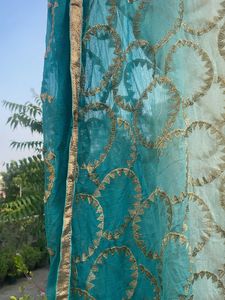 Beautiful Teal Embroidered Dupatta