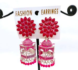 Pink Jhumki For Girls/Women