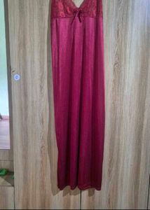 Lace Trim Velvet Nightgown
