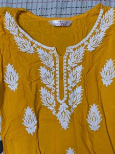 Yellow Chikankari Kurta