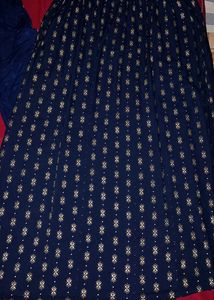 Navy Blue Ethnic Skirt Saree
