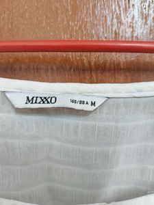 White Square Neck Smocked Top