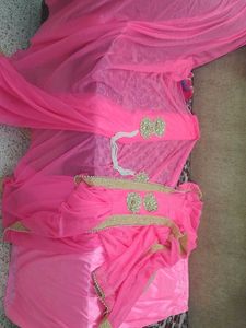 Pink rapron, ready to wear saree