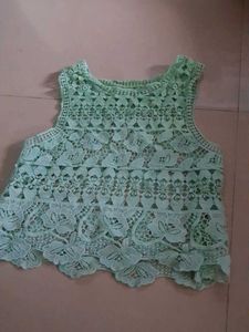 Light Green Crochet Lace Top