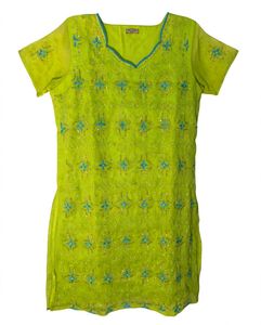 Embellished Lime Green Kurta
