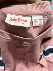 Pink Striped Sleeve Sweater
