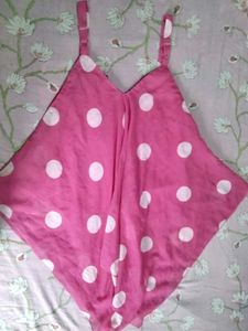 Pink Polka Dot Spaghetti Strap top