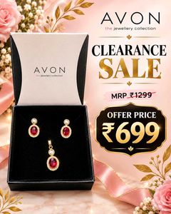 Red Ruby pendant & Earrings set