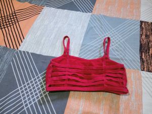 Vibrant Red Strappy Crop Top