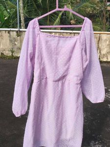 Lavender Puff Sleeve Dress