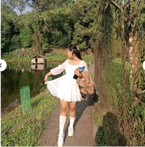 White Flowy Mini Dress