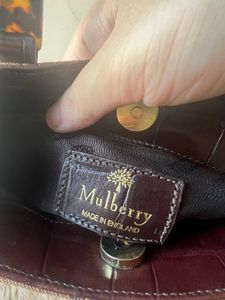 Mulberry Tapestry And Lucite Handle Bag