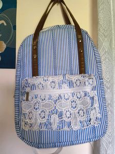 Laptop Backpack with Lace Detail