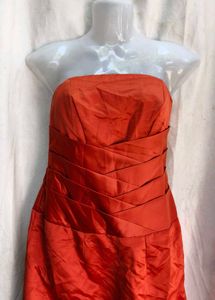 orange satin gown