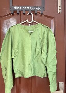 Chic Green Button-Up Top