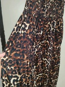 Leopard Print Smocked Maxi Dress