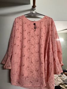 Pretty Pink Printed Flared Sleeve Top