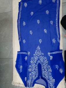 Royal Blue Embroidered Kurta with inner lining