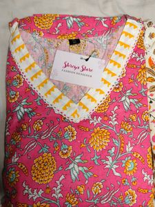 Pink And White Kurta Sets