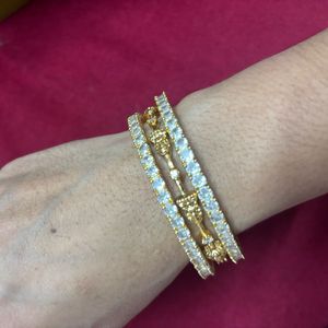 Set of 6 Sparkling Gold Bangles