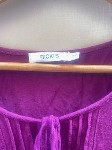 Purple Tie-Neck Top