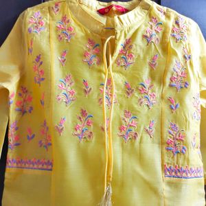 Festive Wear kurta And Cream Bottom