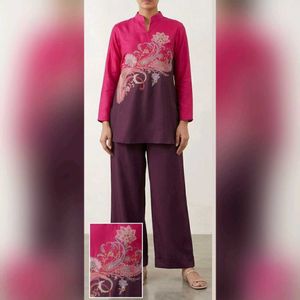 Elegant Pink & Purple Kurta Set