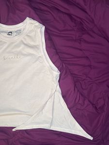 White Breathe Tank Top- Split sides