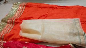 Orange &amp; Red Lehenga Choli Set
