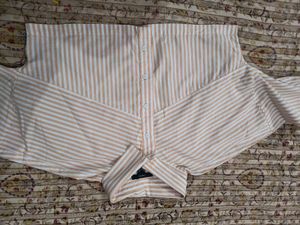 Striped Cropped Shirt Jacket