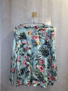 Boho Floral Print Long Sleeve Blouse