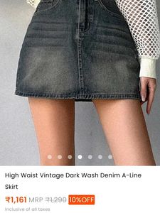 Gray Denim Mini Skirt