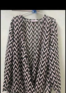 Chic Zigzag Print Sheer Kimono